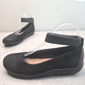 Clarks Black Women's Ankle Strap Flats Mary Jane sz7